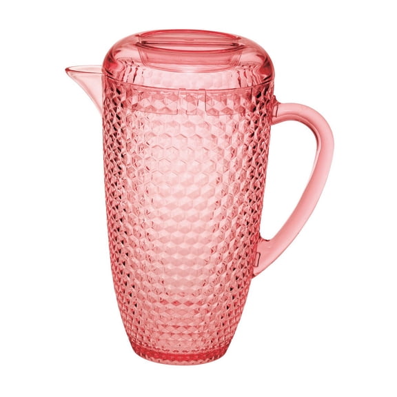 2.5 Quarts Water Pitcher with Lid, Diamond Cut Unbreakable Plastic Pitcher, Drink Pitcher, Juice Pitcher with Spout BPA Free