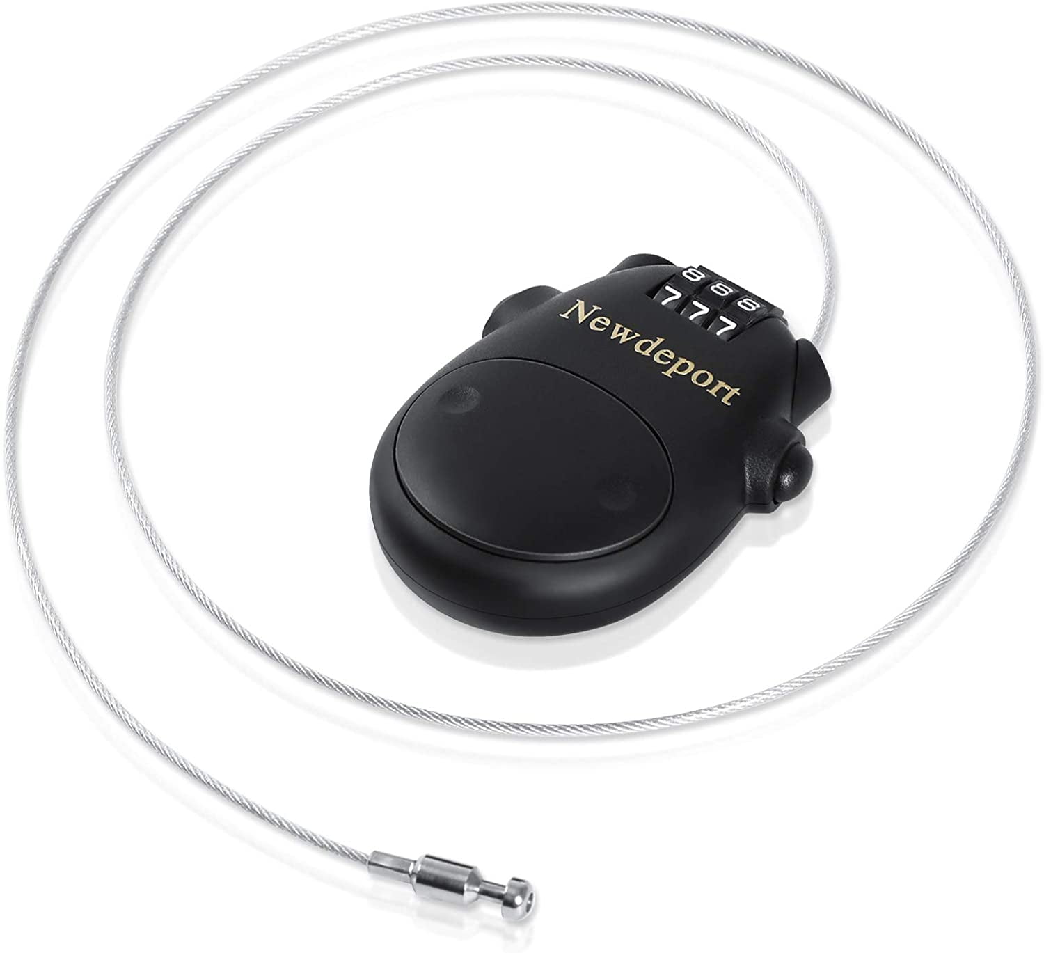 2′5″Retractable Cable Lock - High-Security 3-Digit Combination Lock for Bike, Ski, Surfboard & Stroller - Compact Portable Travel Lock for Helmet, Luggage & Scooter - Keyless & table