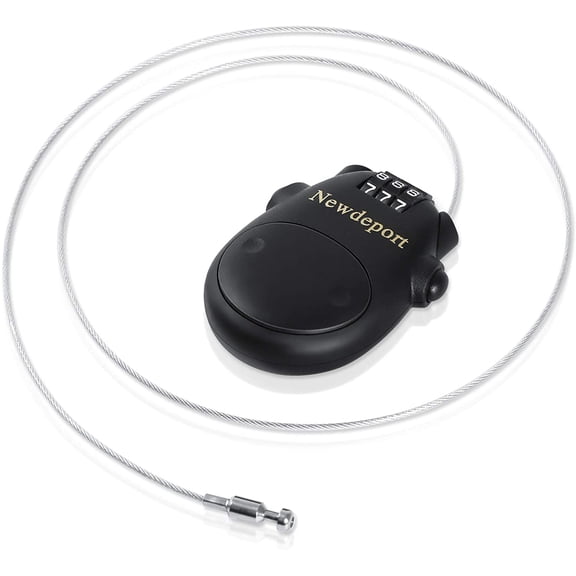 25Retractable Cable Lock - High-Security 3-Digit Combination Lock for Bike, Ski, Surfboard & Stroller - Compact Portable Travel Lock for Helmet, Luggage & Scooter - Keyless & table