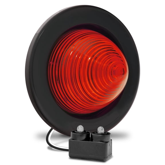 2.5" Round Red Beehive LED Trailer Marker Light [DOT FMVSS 108] [SAE P2] [Grommet & Plug Included] [IP67 Submersible] Cone Marker Light for Boat Trailer RV Trucks