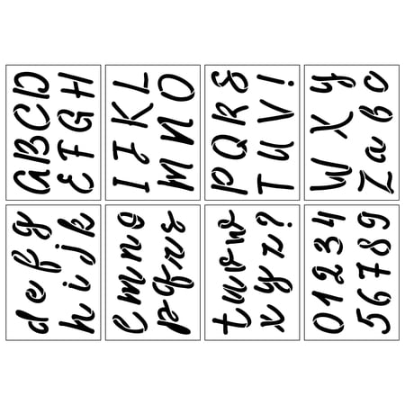 2.5" Round Script Alphabet Stencils by Craft Smart - 64 designs