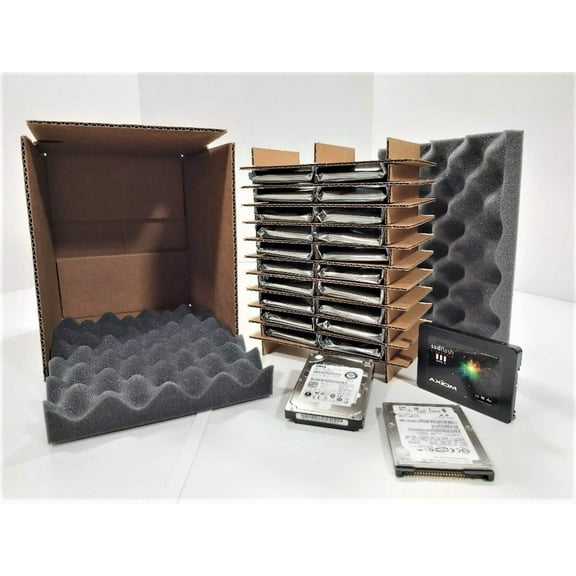2.5" Standard, SSD,  SAS Hard Drives --- 20-COUNT Shipping  Storage Slotted Box Container KIT -- Multi-Kit Package LOT (TSS-25NTSSD20CT)