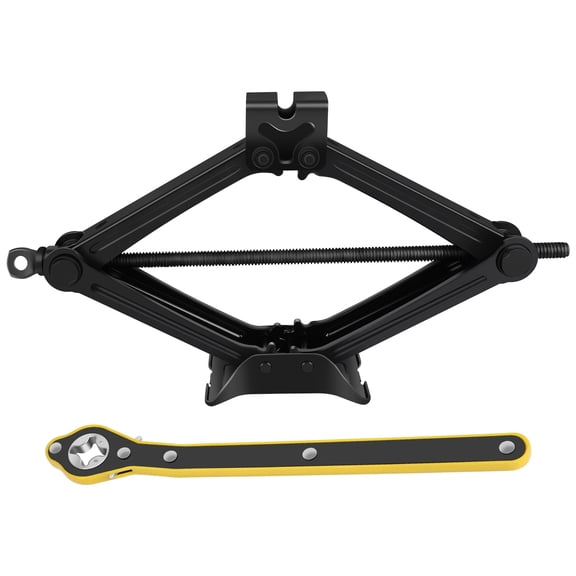 2.5 Ton (5511 lbs) Scissor Jack Kit - Quick Lift for Tire Changes, Universal Car Emergency Kit, Compatible with Autos, SUVs, and MPVs