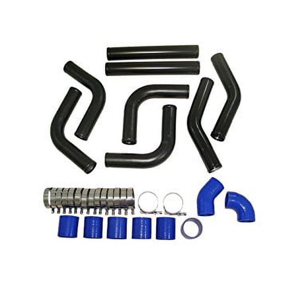 2.5" Universal Black Alum Intercooler Piping Kit + Blow Off Valve Kit
