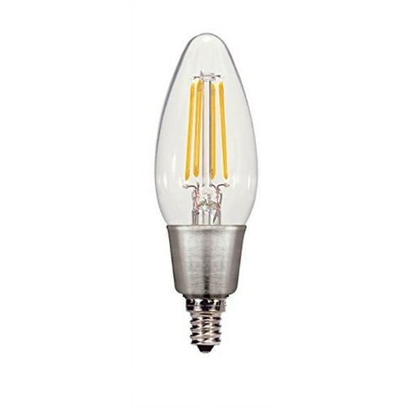 Satco S9568 - 2.5 watt C11 LED; Clear; Candelabra base; 2700K; 250 lumens; 120 volts