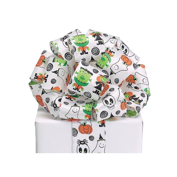 Burton & Burton 2.5" Wide Halloween Friends Satin Wired Ribbon - 20 Yards (b9745433)