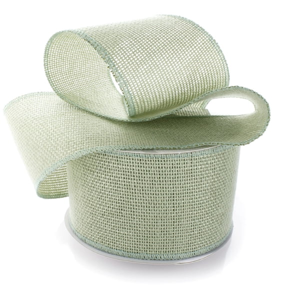 2.5" Wired Burlap Ribbon Peony Pink 10 Yards