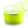 thumbnail image 1 of 2.5" Wired Sheer Organza Ribbon 625 Neon Yellow 50 Yard, 1 of 2