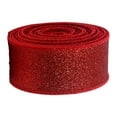 thumbnail image 1 of 2.5" X 10 Yards Christmas Ribbon for Gift Wrapping, Metallic Glitter Wired Ribbon for Christmas Tree, Garland, Wreath, DIY Crafts Ornaments, Xmas Decorations Holiday Party Decor, 1 of 9