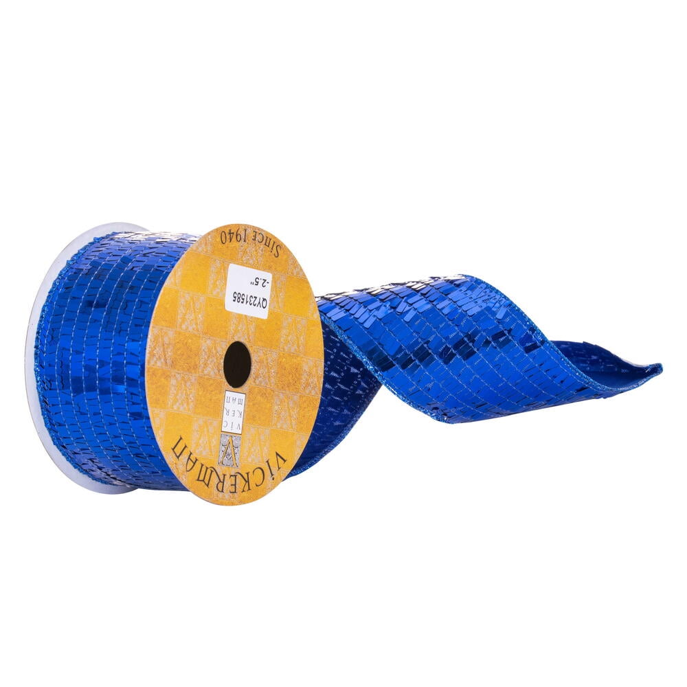 2.5"X10Y Blue Rectangle Sequin Ribbon