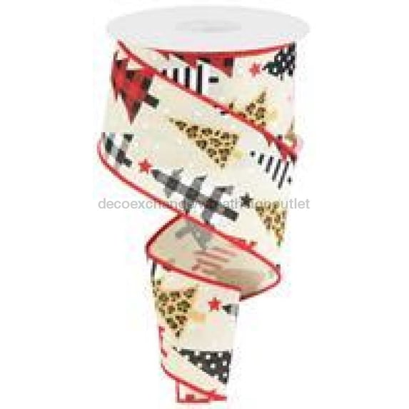 2.5"X10Yd Patterned Trees On Royal Crm/Red/Lt Tan/Brn/Blk RGC1755C2