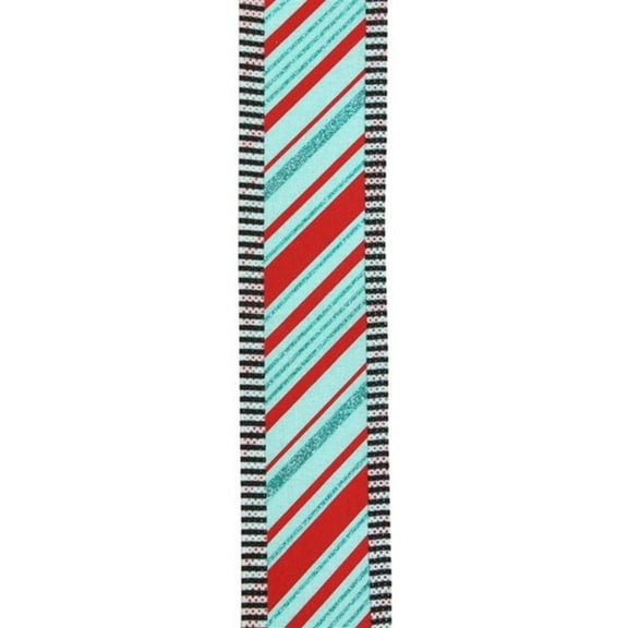 2.5"X10yd Peppermint Stripes