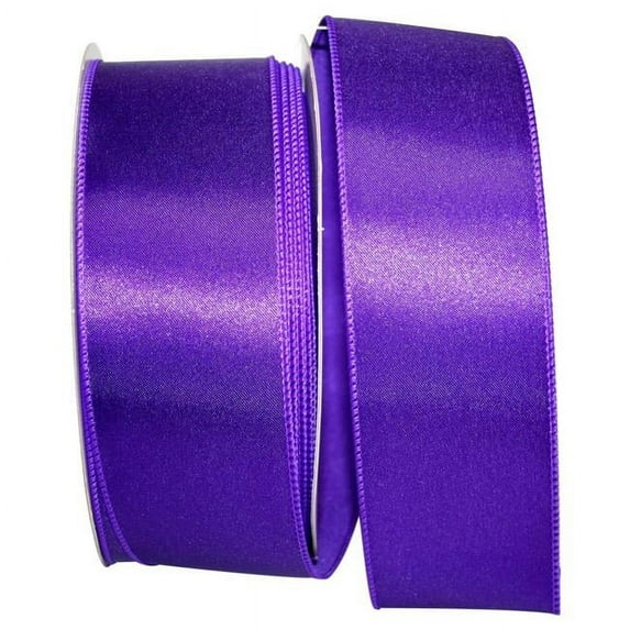 2.5"X50Yds Purple Satin Wired Edge Ribbon