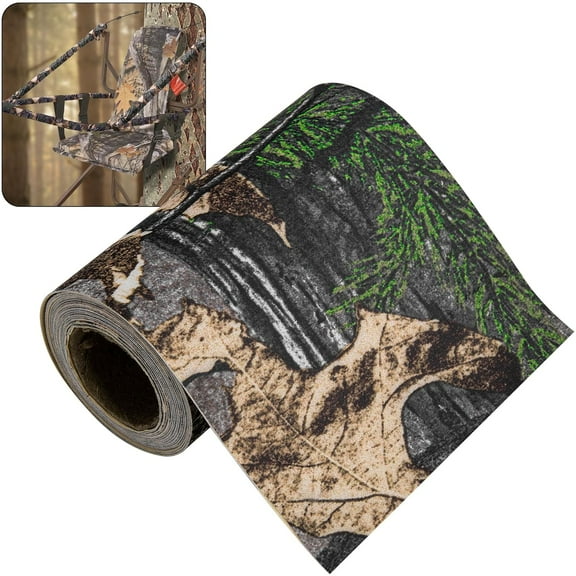 2.5 Yard x 4 Inch Camo Silencing Tape - Self-Adhesive Camouflage Tape - Protective Fabric Camo Tape Wrap for Your Metal Hunting Gear and Accessories