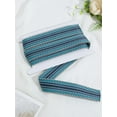 thumbnail image 1 of 2.5 Yards Polyester Striped Jacquard Cotton Ribbon Prussian Blue Ribbon with Cardboard Display Card Craft Decorative Trim for Wedding Dress Decoration Sewing Craft 1-1/2 inch(38mm), 1 of 3