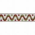thumbnail image 1 of 2.5'' x 10yd Wht Red-Grn Swirl Dot Ribbon, 1 of 1
