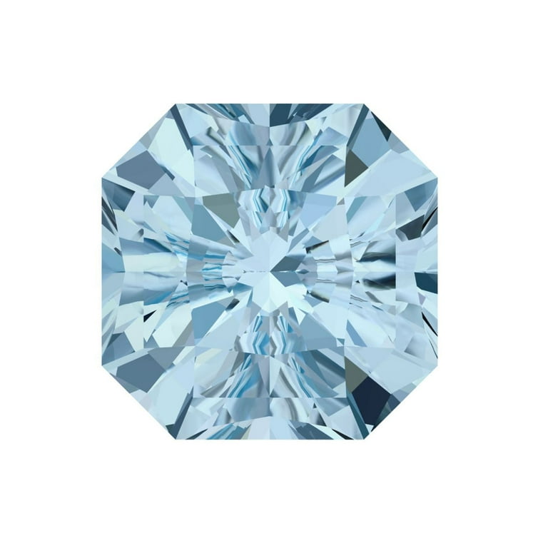 ct Asscher Cut Simulated Blue Aquamarine March