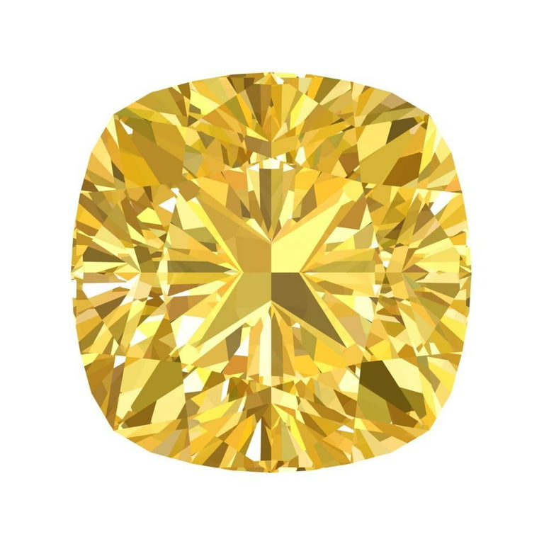 2.5 ct 8.0x8.0mm Cushion Cut Natural Yellow Citrine November Birthstone