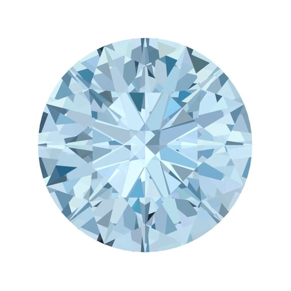 2.5 ct 8.5mm Round Cut VVS1 Natural Blue Aquamarine March Birthstone