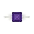 thumbnail image 1 of 2.5 ct Asscher Cut Natural Amethyst Solitaire 18K White Gold Womens Engagement Ring, 1 of 5