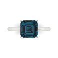 thumbnail image 1 of Clara Pucci 14K White Gold Solid Gold LondonBlueTopaz Solitaire Anniversary Ring for Women - 2.5 cttw Asscher Cut, 1 of 8