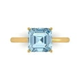 thumbnail image 1 of 2.5 ctw Solitaire Anniversary Ring for Women | Asscher Cut Natural Sky Blue Topaz | Hyperallergenic Solid 14K Yellow Gold, 1 of 5