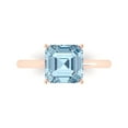 thumbnail image 1 of Clara Pucci 14K Rose Gold Solid Gold SwissBlueTopaz Solitaire Anniversary Ring for Women - 2.5 cttw Asscher Cut, 1 of 8