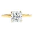 thumbnail image 1 of 2.5 ct Asscher Cut Real Genuine Natural Diamond SI1-SI2 I-J 14K Yellow Gold Solitaire Promise Wedding Statement Engagement Designer Ring size 4, 1 of 7