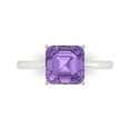thumbnail image 1 of 2.5 ctw Solitaire Anniversary Ring for Women | Asscher Cut Simulated Alexandrite | Hyperallergenic Solid 18K White Gold, 1 of 5