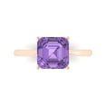 thumbnail image 1 of 2.5 ct Asscher Cut Simulated Alexandrite Solitaire Engagement Ring for Women in 18K Rose Gold, 1 of 5