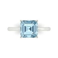 thumbnail image 1 of 2.5 ctw Solitaire Anniversary Ring for Women | Asscher Cut Simulated Blue Diamond | Hyperallergenic Solid 18K White Gold, 1 of 5
