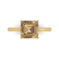 thumbnail image 1 of 2.5 ctw Solitaire Anniversary Ring for Women | Asscher Cut Simulated Champagne Diamond | Hyperallergenic Solid 18K Yellow Gold, 1 of 5