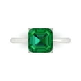 thumbnail image 1 of 2.5 ct Asscher Cut Simulated Emerald Solitaire 18K White Gold Womens Engagement Ring, 1 of 5