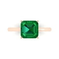 thumbnail image 1 of Clara Pucci 14K Rose Gold 2.5ct Emerald Solitaire Ring for Women, 1 of 8