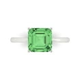 thumbnail image 1 of 2.5 ct Asscher Cut Simulated Green Diamond Solitaire Engagement Ring for Women in 18K White Gold, 1 of 5