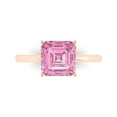 thumbnail image 1 of Solitaire Engagement Ring for Women - 2.5ct Simulated Pink Diamond in 18K Rose Gold Promise Ring, 1 of 5