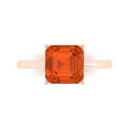 thumbnail image 1 of Clara Pucci 14K Rose Gold 2.5ct Red Solitaire Ring for Women, 1 of 8