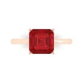 thumbnail image 1 of 2.5 ctw Solitaire Anniversary Ring for Women | Asscher Cut Simulated Ruby | Hyperallergenic Solid 18K Rose Gold, 1 of 5