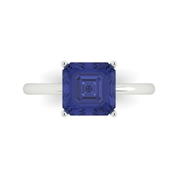 Clara Pucci 14K White Gold 2.5ct Tanzanite Solitaire Ring for Women