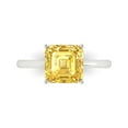 thumbnail image 1 of 2.5 ctw Solitaire Anniversary Ring for Women | Asscher Cut Simulated Yellow Diamond | Hyperallergenic Solid 14K White Gold, 1 of 5