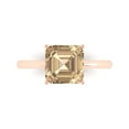 thumbnail image 1 of 2.5 ct Asscher Cut Yellow Moissanite Solitaire Engagement Ring for Women in 18K Rose Gold, 1 of 5