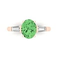 thumbnail image 1 of Three-Stone Engagement Ring for Women - 2.5ct Simulated Green Diamond in 18K Rose Gold Promise Ring, 1 of 6