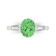 thumbnail image 1 of Three-Stone Engagement Ring for Women - 2.5ct Simulated Green Diamond in 18K White Gold Promise Ring, 1 of 6