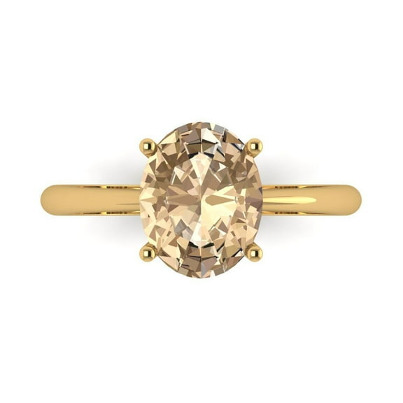 Solitaire Engagement Ring for Women - 2.5ct Yellow Moissanite in 14K Yellow Gold Promise Ring