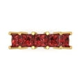 thumbnail image 1 of 2.5 ct Brilliant Princess Cut Natural Garnet 18K Yellow Gold Eternity Band SZ 10.25, 1 of 6