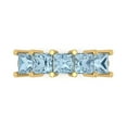 thumbnail image 1 of 2.5 ct Brilliant Princess Cut Simulated Blue Sapphire 18K Yellow Gold Eternity Band SZ 5.75, 1 of 6
