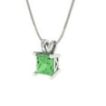 thumbnail image 1 of 2.5 ct Brilliant Princess Cut Solitaire Green Diamond 14k White Solid Gold Everyday Affordable Designer Necklace Pendant with 18" Chain, 1 of 6