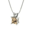 thumbnail image 1 of 2.5 cctw Yellow Moissanite White Gold Plated Pendant with 18" Box Chain (7.5mm, Princess Cut), 1 of 6