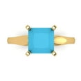 thumbnail image 1 of Solitaire Engagement Ring for Women - 2.5ct Simulated Turquoise in 18K Yellow Gold Promise Ring, 1 of 6