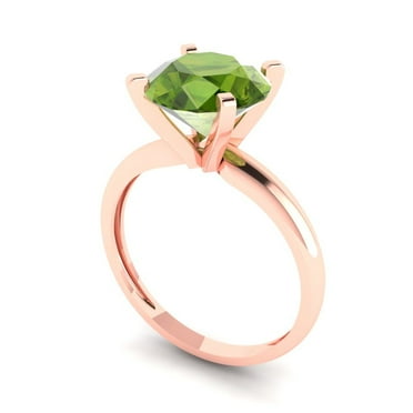 2.5 ct Brilliant Round Cut VVS1 Clear Zircon 18K Rose Solid Gold Solitaire Wedding Bridal Anniversary Engagement Ring size 10